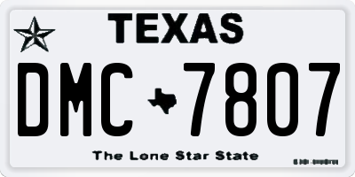 TX license plate DMC7807