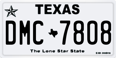 TX license plate DMC7808