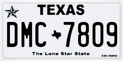 TX license plate DMC7809