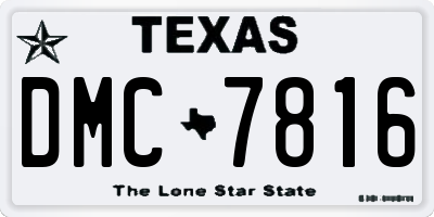 TX license plate DMC7816