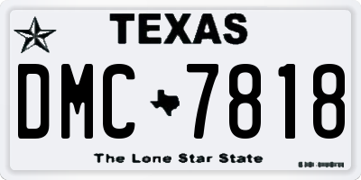 TX license plate DMC7818