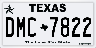 TX license plate DMC7822