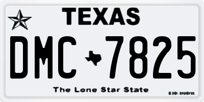 TX license plate DMC7825