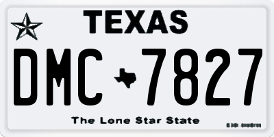 TX license plate DMC7827