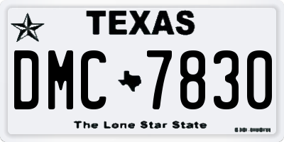 TX license plate DMC7830
