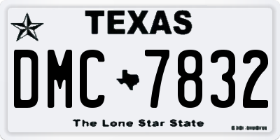 TX license plate DMC7832