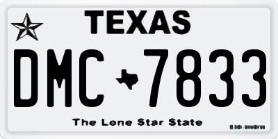 TX license plate DMC7833
