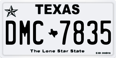 TX license plate DMC7835