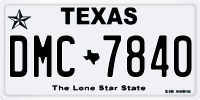 TX license plate DMC7840