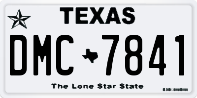 TX license plate DMC7841