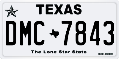 TX license plate DMC7843