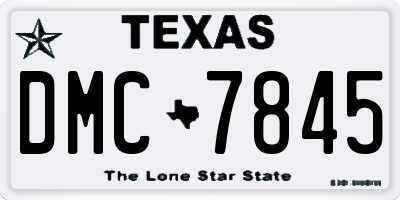 TX license plate DMC7845