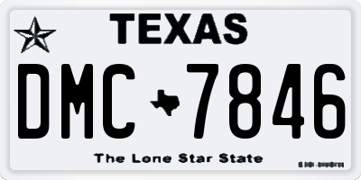 TX license plate DMC7846