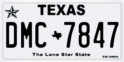 TX license plate DMC7847