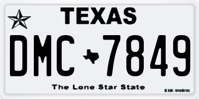 TX license plate DMC7849