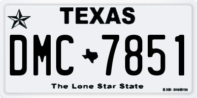 TX license plate DMC7851