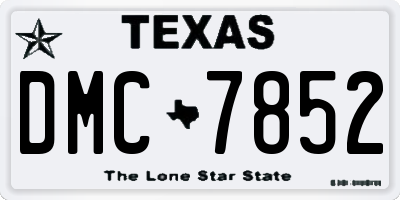 TX license plate DMC7852