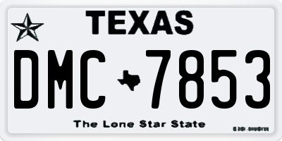 TX license plate DMC7853
