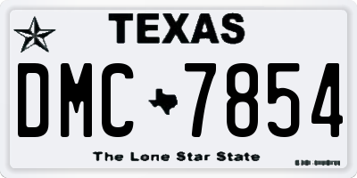 TX license plate DMC7854