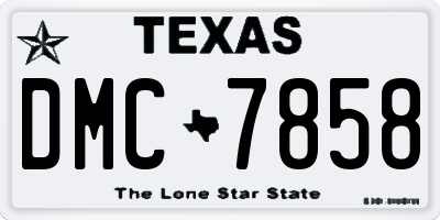TX license plate DMC7858