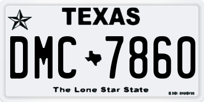 TX license plate DMC7860