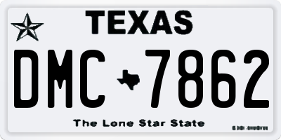TX license plate DMC7862