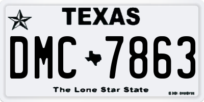TX license plate DMC7863
