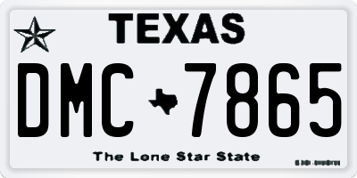 TX license plate DMC7865
