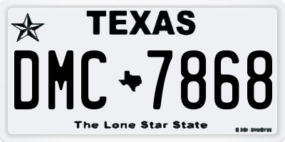 TX license plate DMC7868