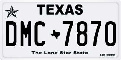 TX license plate DMC7870