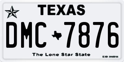 TX license plate DMC7876