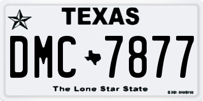 TX license plate DMC7877