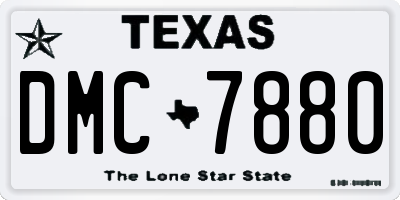 TX license plate DMC7880