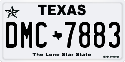 TX license plate DMC7883