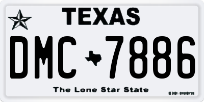 TX license plate DMC7886