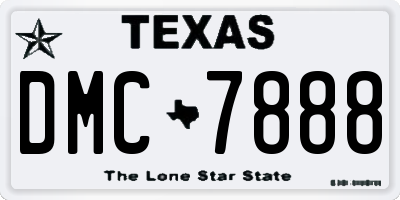 TX license plate DMC7888
