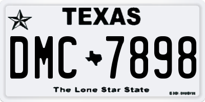 TX license plate DMC7898