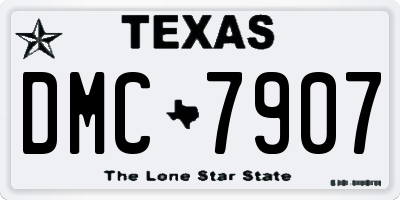 TX license plate DMC7907