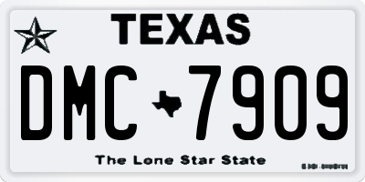 TX license plate DMC7909