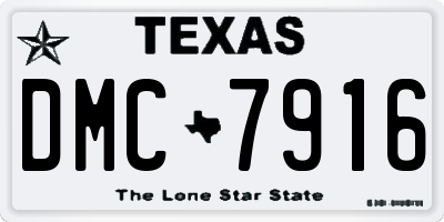 TX license plate DMC7916