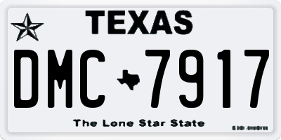 TX license plate DMC7917