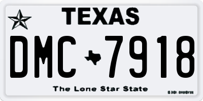 TX license plate DMC7918