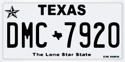 TX license plate DMC7920