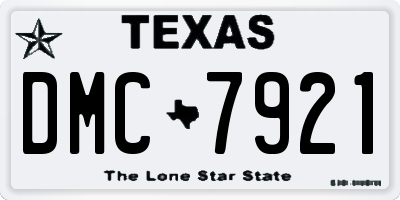 TX license plate DMC7921