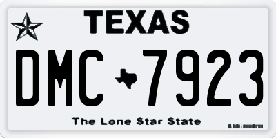 TX license plate DMC7923