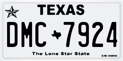 TX license plate DMC7924