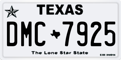 TX license plate DMC7925