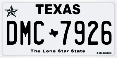TX license plate DMC7926