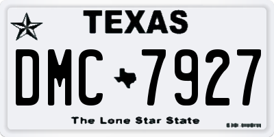 TX license plate DMC7927