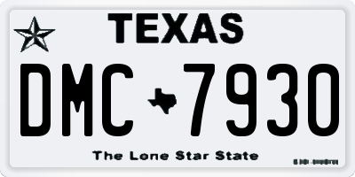 TX license plate DMC7930